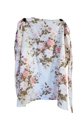 Vintage Handmade Half Apron Pink floral Roses